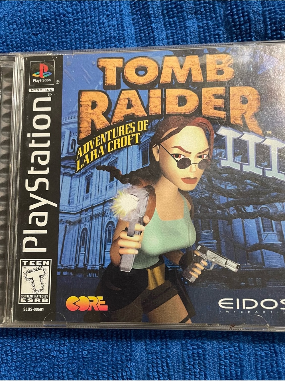 Tomb Raider III (PlayStation) - Blue Cover